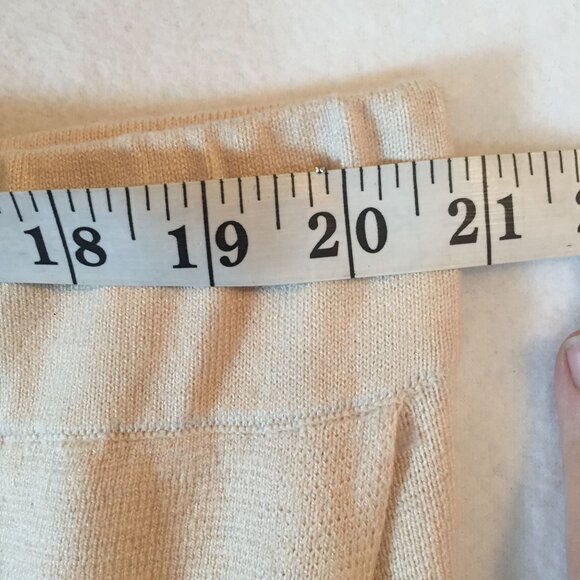 Banana Republic Womens XXL Faux Wrap Skirt Cream Knit  Elastic Waist Knee Length - Picture 5 of 11